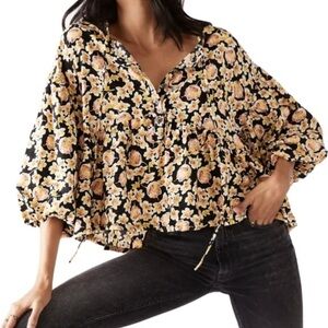 Free People We The Free Highlander Floral Printed Pullover Tunic
